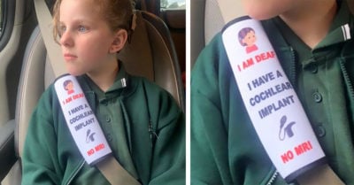 Madre crea implemento en cinturón de seguridad en caso de accidente