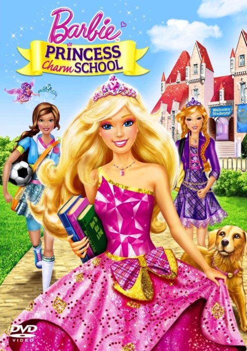 Poster del DVD de la película Barbie en la escuela de princesas 