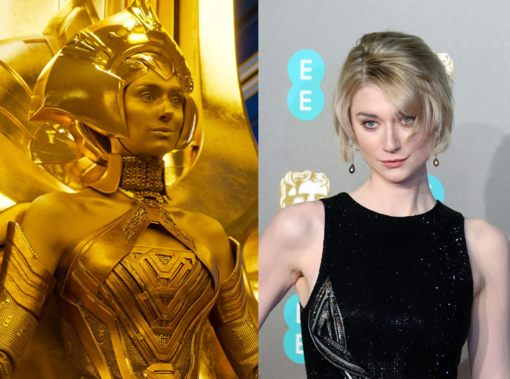 Elizabeth Debicki interpretando el personaje de Ayesha en guardianes de la galaxia 