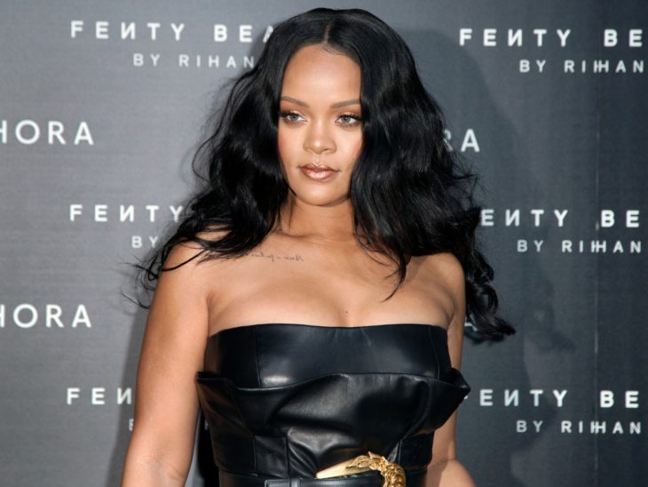 Rihanna en la presentación de su línea de ropa Fenty