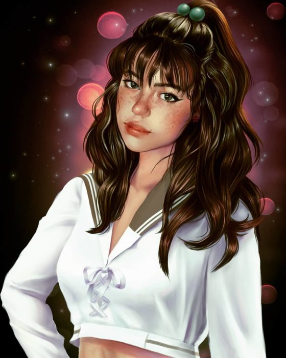 Ilustraciones digitales de Sailor Scouts hechas por Cherry Umbrella; Sailor Júpiter, Lita