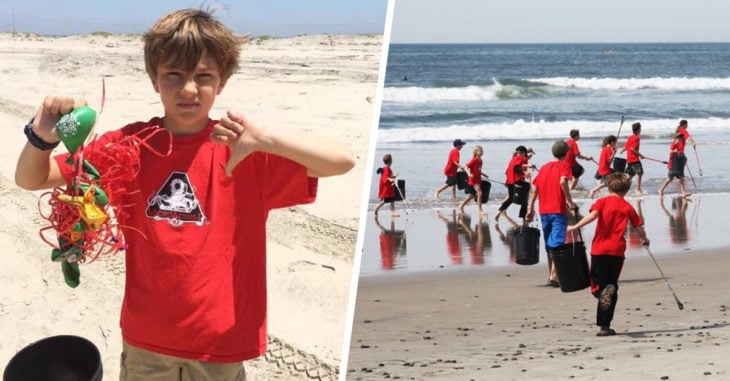 Niño de 11 años lucha por limpiar la basura de las playas