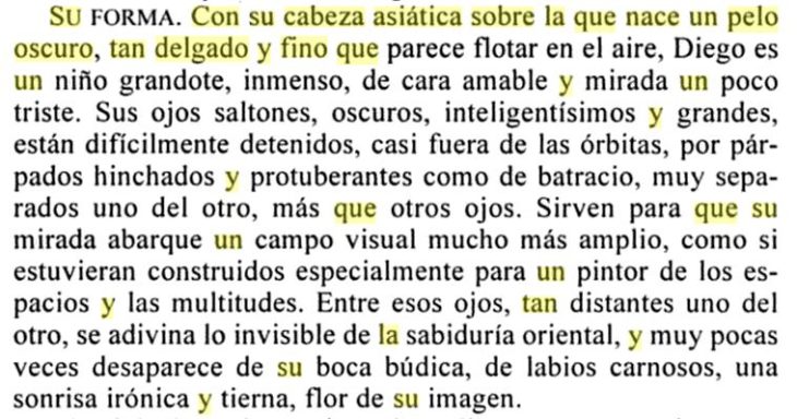 fragmento del texto Retrato de Diego de Frida Kahlo