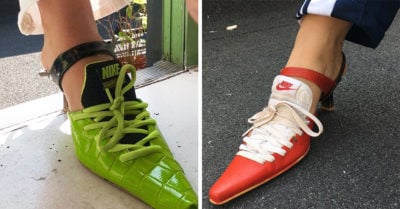 Esta chica reinventó los clásicos tenis Nike; ¡ahora tienen tacón!