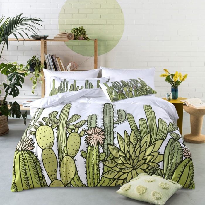 Edredón para cama de cactus