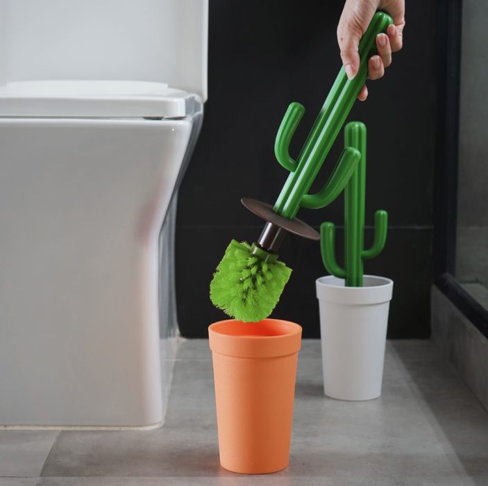 Cepillo para el baño en forma de cactus