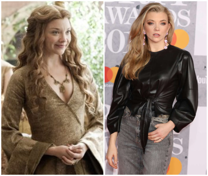 Natalie Dormer en Game of Thrones y desfilando en una alfombra roja