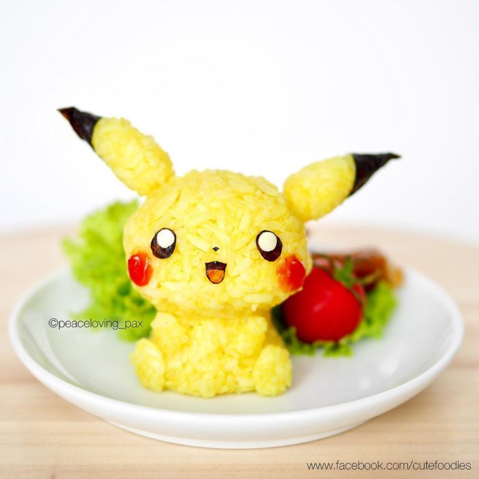 Figura de arroz creado por Pax pacífico inspirada en Pikachu