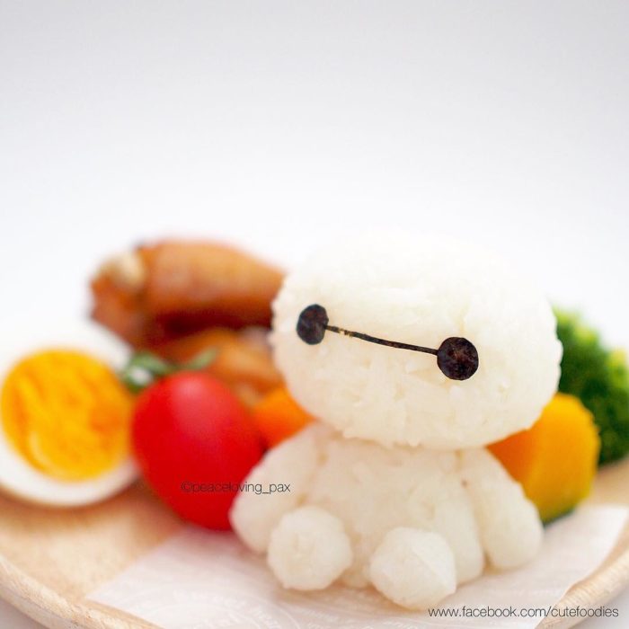 Figura de arroz creado por Pax pacífico inspirada en Baymax