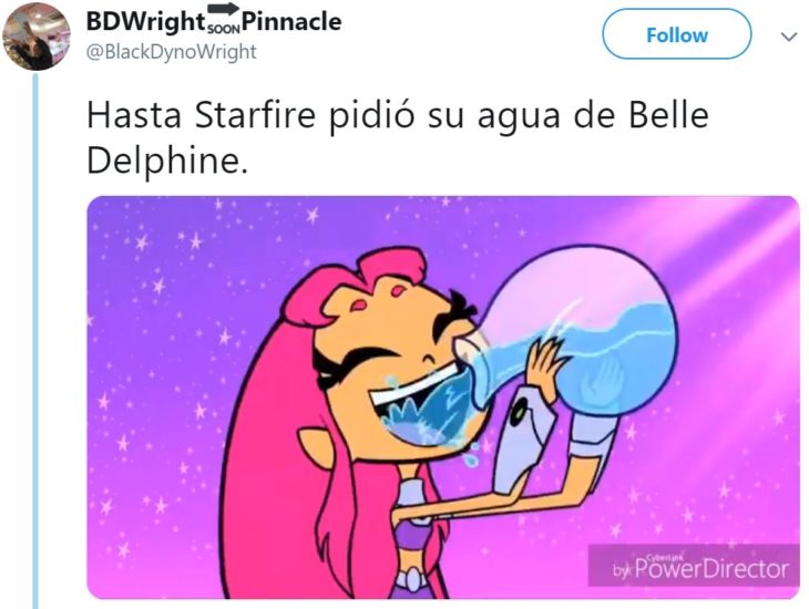 Cosplayer Belle Delphine vende el agua de su bañera y los compradores la están bebiendo; Staarfire de Los jóvenes titantes