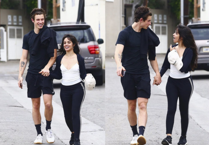 Camila Cabello y Shawn Mendes caminando tomados de la mano después de ir a desayunar 