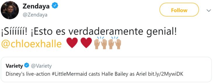 Halle Bailey será Ariel en el live action de La Sirenita e internet no está conforme, crean hashtag #NotMyAriel