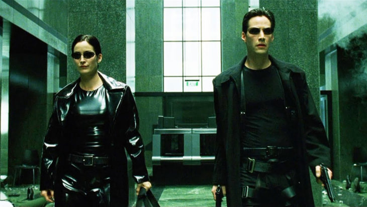 Datos sobre películas; Matrix con Keanu Reeves y Carrie-Anne Moss como Neo y Trinity