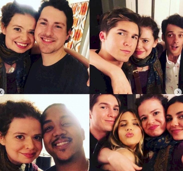 Sean Rio, Paul Butcher, Erin Sanders posando para fotos de Instagram