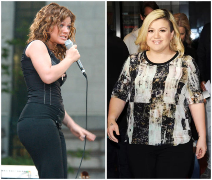 Kelly Clarkson antes y después de subir de peso drásticamente