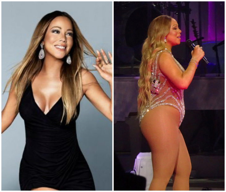 Mariah Carey cantando antes y después de subir de peso 