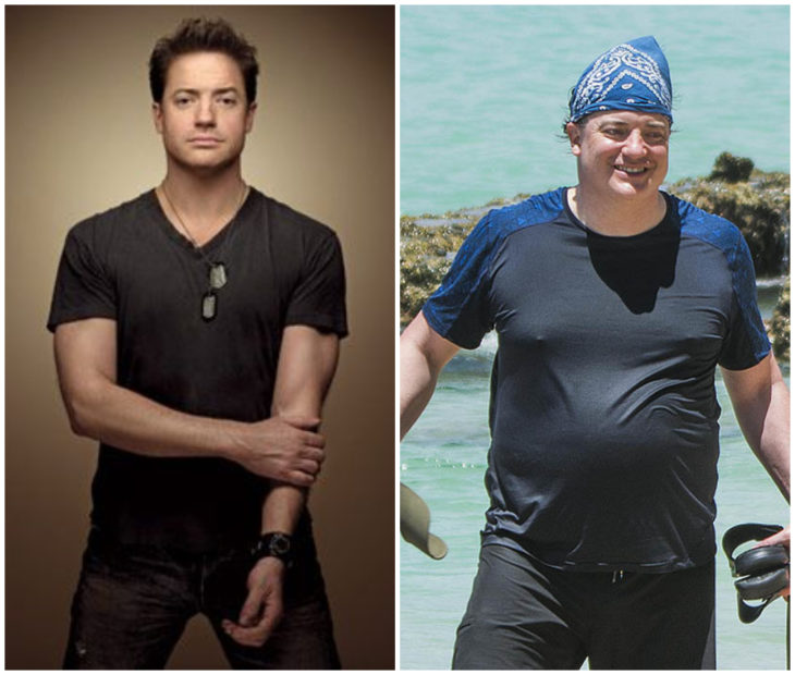 Brendan Fraser antes y después de aumentar de peso 