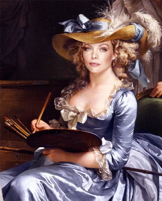 Michelle Pfeiffer retratada como Adélaïde Labille Guiard 