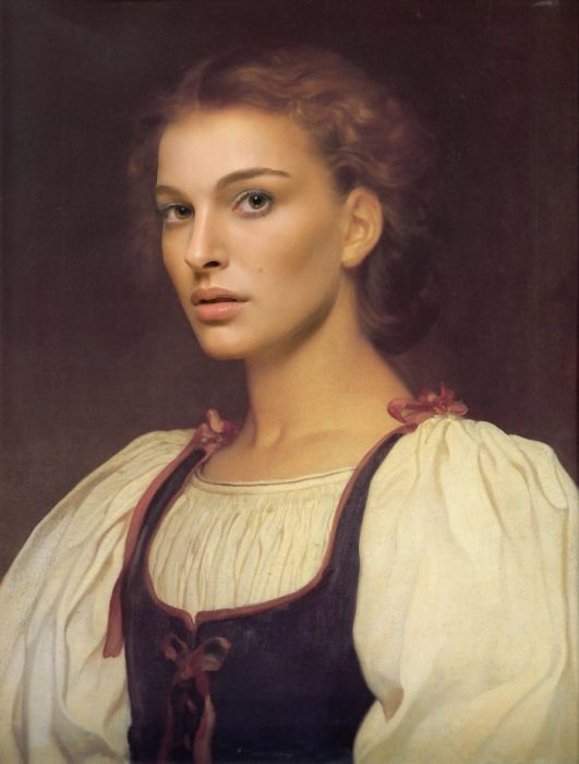 Natalie portman pintada como Biondina de Lord Frederick Leighton de 1879