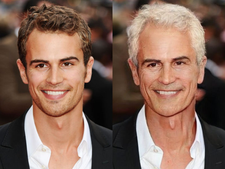 Famosos con filtro que hace viejo; Theo James antes y después