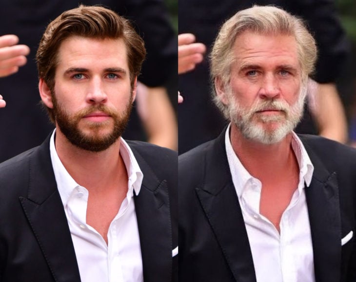 Famosos con filtro que hace viejo; Liam Hemsworth antes y después