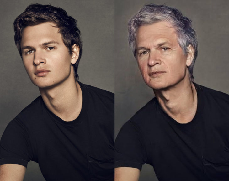 Famosos con filtro que hace viejo; Ansel Elgort antes y después