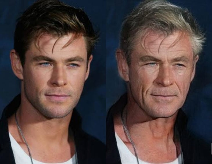 Famosos con filtro que hace viejo; Chris Hemsworth antes y después