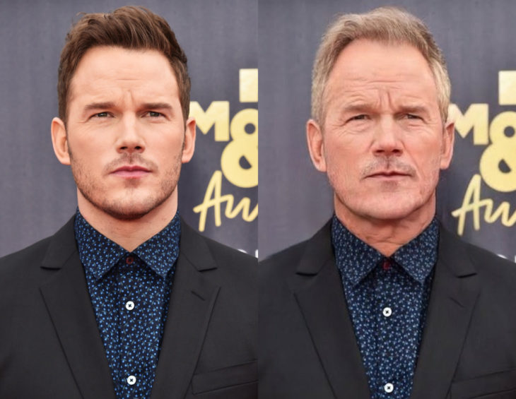 Famosos con filtro que hace viejo; Chris Pratt antes y después