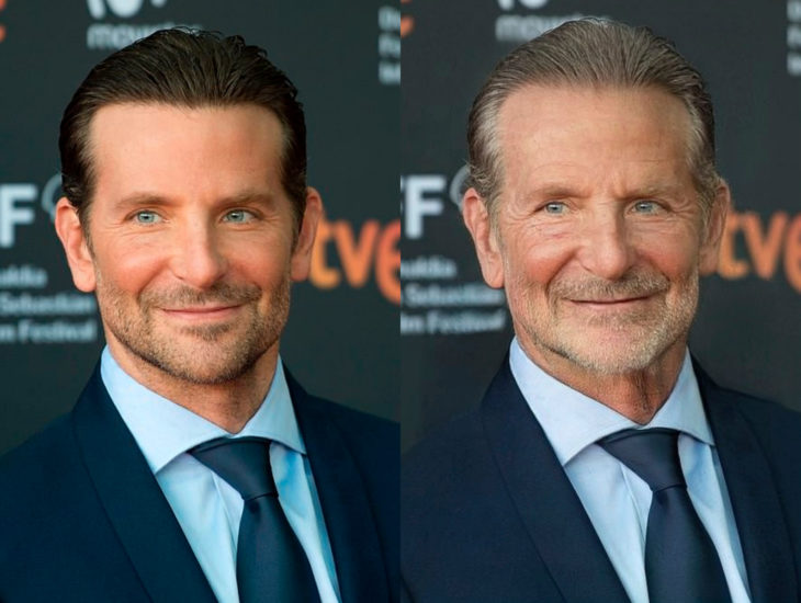 Famosos con filtro que hace viejo; Bradley Cooper antes y después