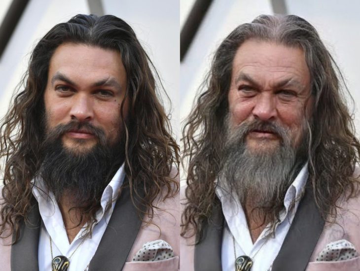 Famosos con filtro que hace viejo; Jason Momoa ates y después