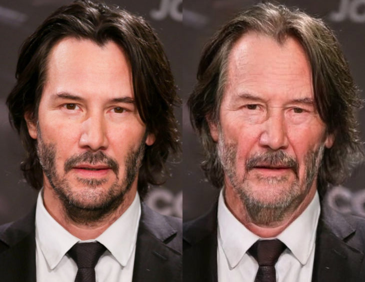 Famosos con filtro que hace viejo; Keanu Reeves antes y después