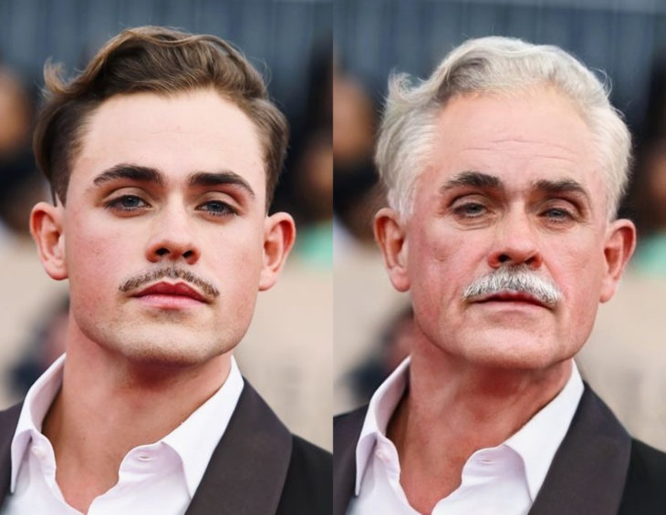 Famosos con filtro que hace viejo; Dacre Montgomery antes y después