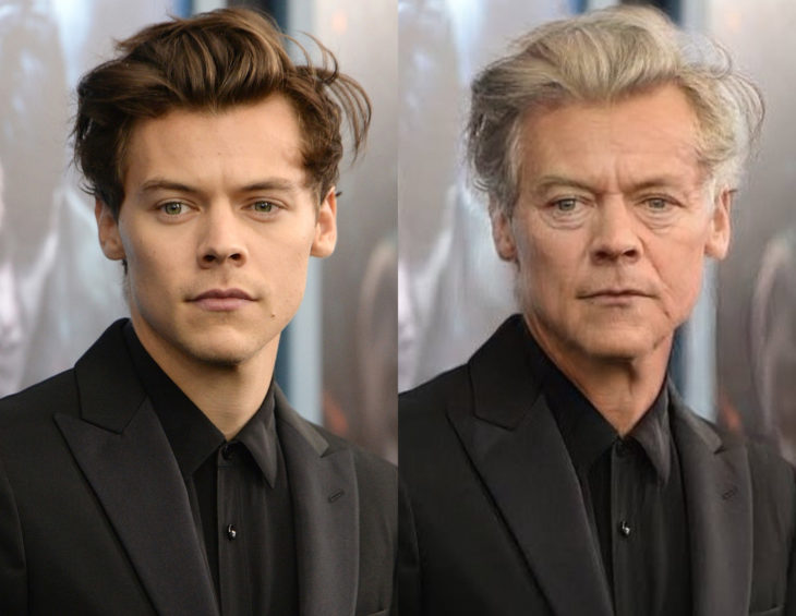 Famosos con filtro que hace viejo; Harry Styles antes y después