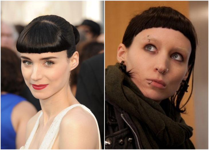 Rooney Mara como Lisbeth Salander en La chica del dragón tatuado