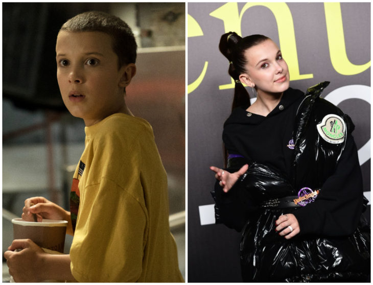 Millie Bobby Brown como eleven y en una entrevista