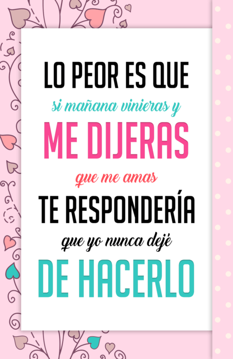 Frases que puedes poner en tu estado de Whatsapp con un fondo de color pastel corazones 