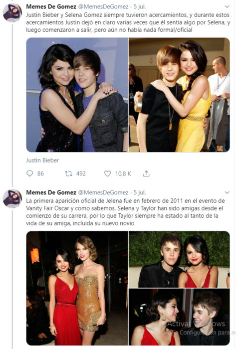 Comentarios en Twitter sobre la relación de Justin Bieber junto a Selena Gomez 