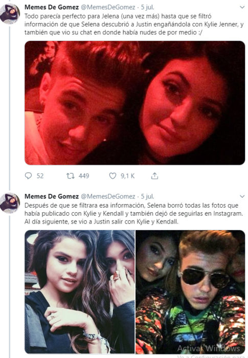 Comentarios en Twitter sobre la relación de Justin Bieber junto a Selena Gomez 