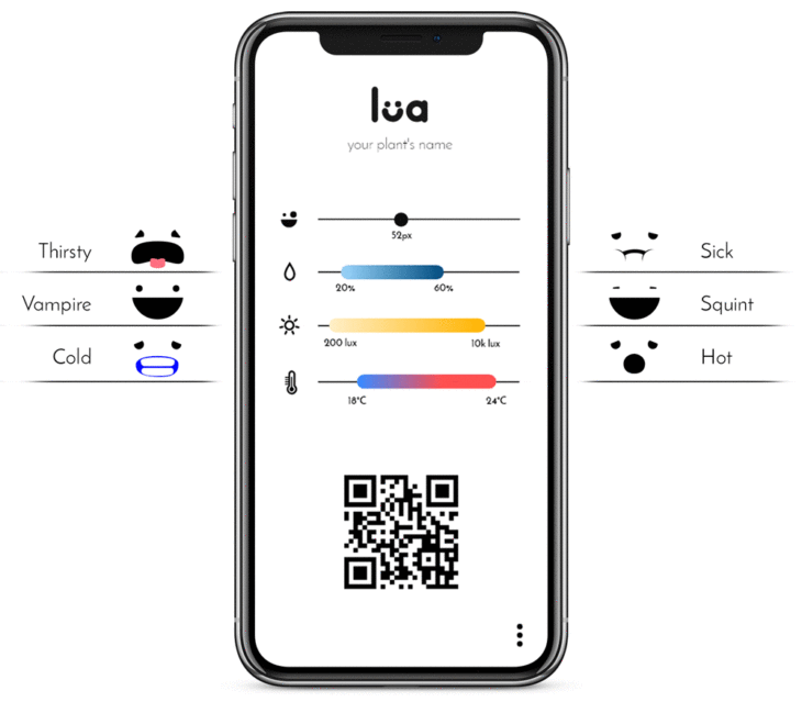 Captura de pantalla muestra funcionamiento de App para macetas electronicas