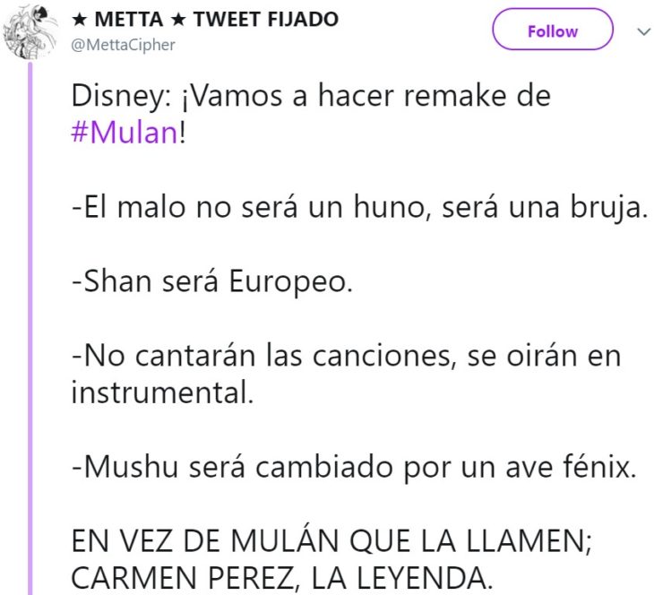 Rumores de que el dragón Mushu no aparecerá en la película live action de Mulan y será reemplazado por un ave fénix