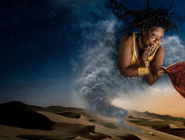 Whoopi Goldberg como el genio de Aladdin 