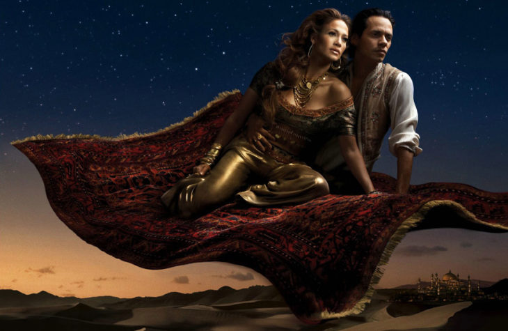 Jennifer Lopez y Marc Anthony como la princesa Jasmine y Aladdin