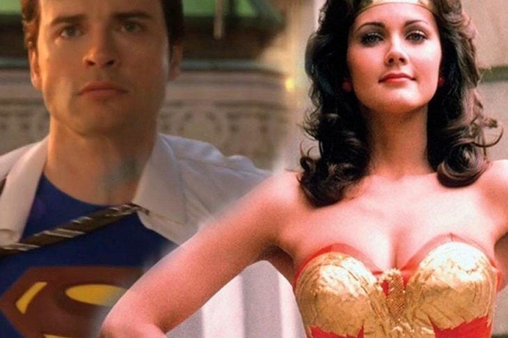 Tom Welling como Superman y Lynda Carter como La Mujer Maravilla