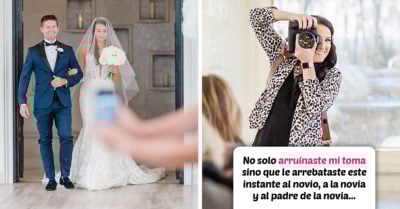 Invitada arruina la foto de la novia con su padre; fotógrafa comparte un mensaje al respecto