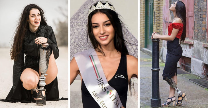 Mujer sin pierna logra vencer estereotipos y obtiene tercer lugar en Miss Italia