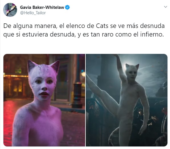 Comentarios en Twitter sobre el nuevo trailer realista de Cats el musical