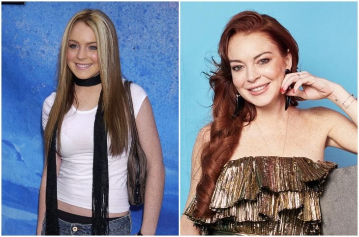 Lindsay Lohan a principios del 2000 y ahora