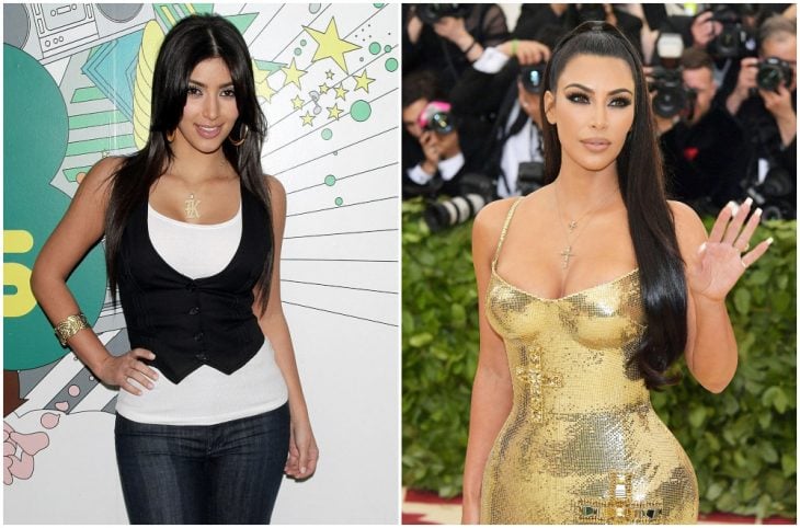 Kim Kardashian a principios del 2000 y ahora