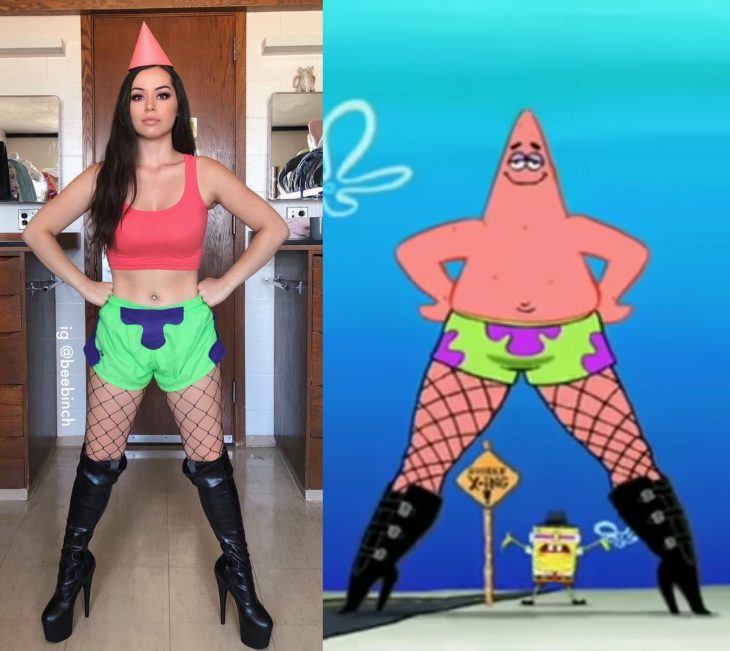 Mira Park hace divertidos cosplays; disfraz de Patricio Estrella con botas, de Bob Esponja