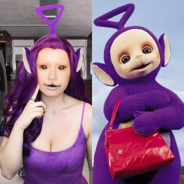 Mira Park hace divertidos cosplays; Tinky winky de Los Teletubbies